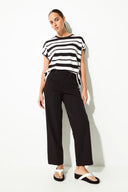 Lounge The Label Crepe Knit Stripe Circular Tunic Obidos - Black & White
