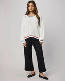 Vienna Tipped Sweater - White
