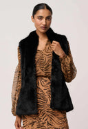 Hazel Faux Fur Vest - Black