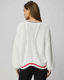 Vienna Tipped Sweater - White