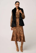 Hazel Faux Fur Vest - Black