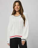Vienna Tipped Sweater - White