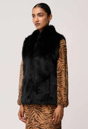 Hazel Faux Fur Vest - Black