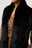 Hazel Faux Fur Vest - Black