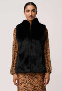Hazel Faux Fur Vest - Black