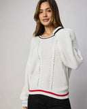 Vienna Tipped Sweater - White