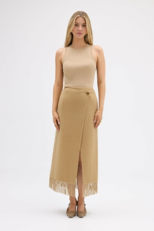 Bubish Luxe Fringe Wrap Wool Skirt