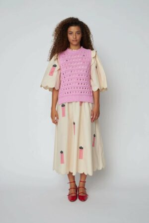 Stella Nova Cotton Stitch Vest In Pink